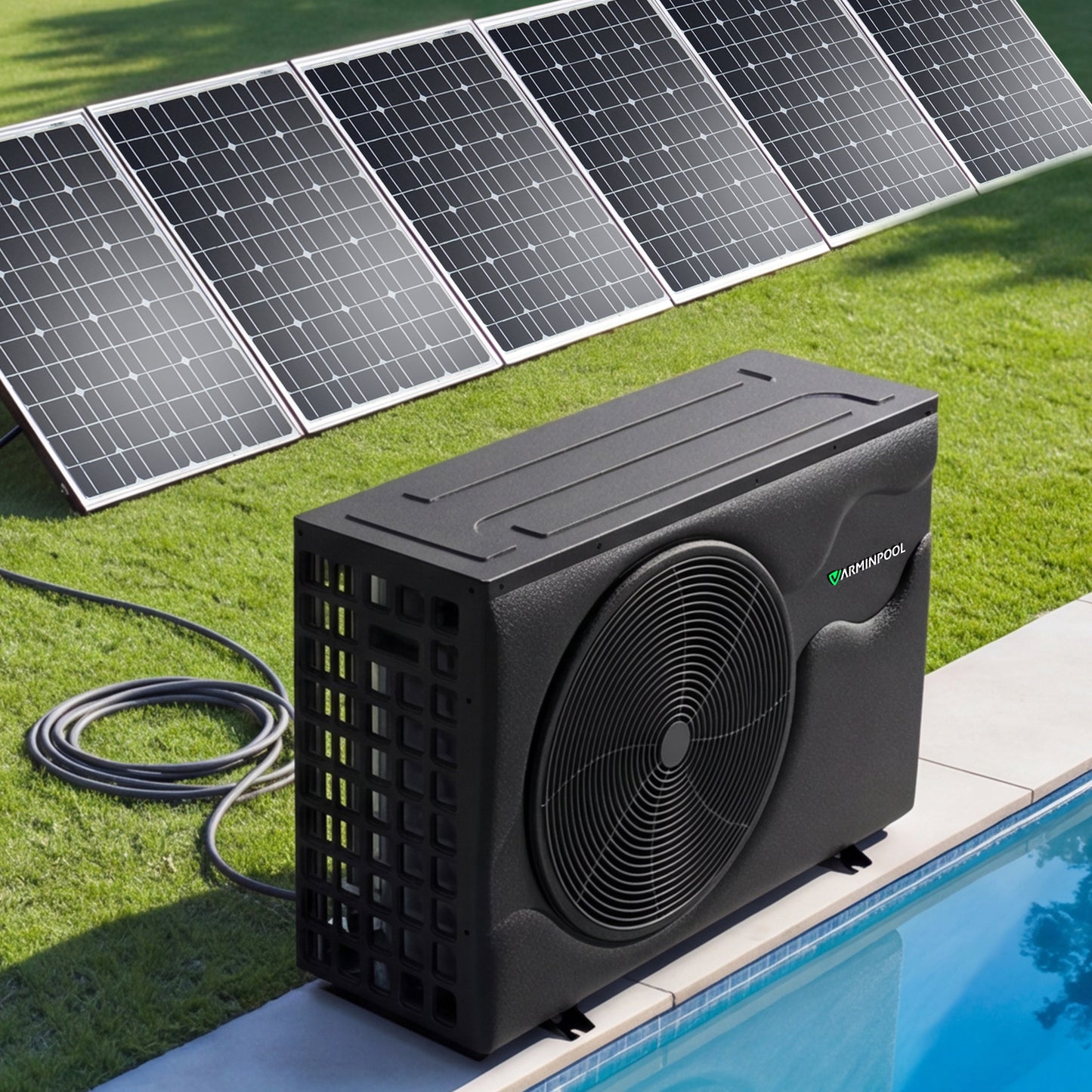 Solar Pool Heater 65000BTU, Pool Heat Pump for Inground & Above Ground Pools up to 20000 Gallons