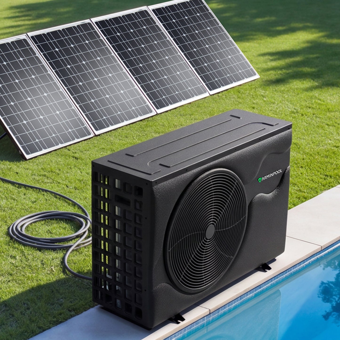 50000BTU Solar Pool Heater, Pool Heat Pump for Inground & Above Ground Pools up to 15000 Gallons
