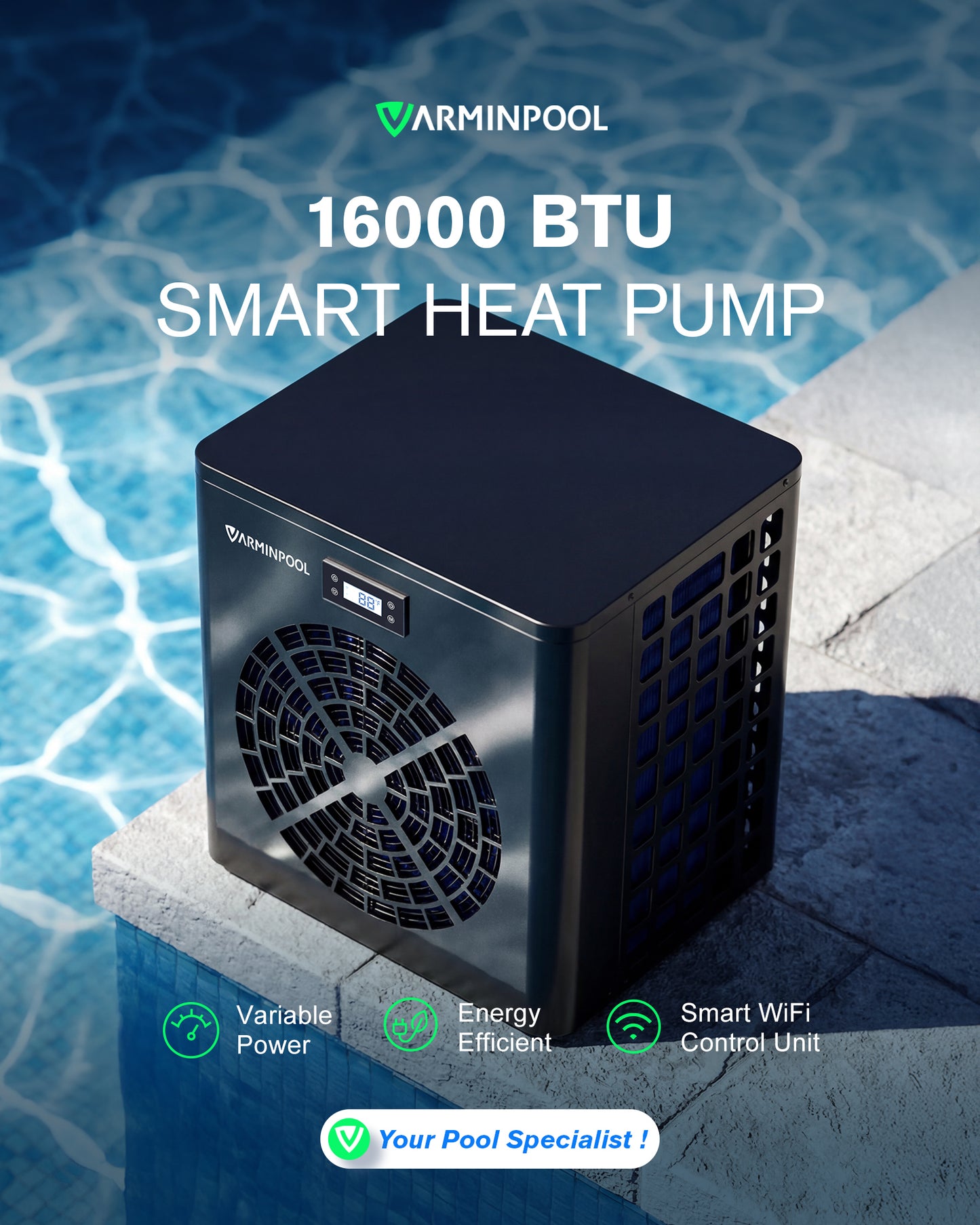 16000 BTU Pool Heater for Above Ground Pool Up to 5400 Gallons- V5